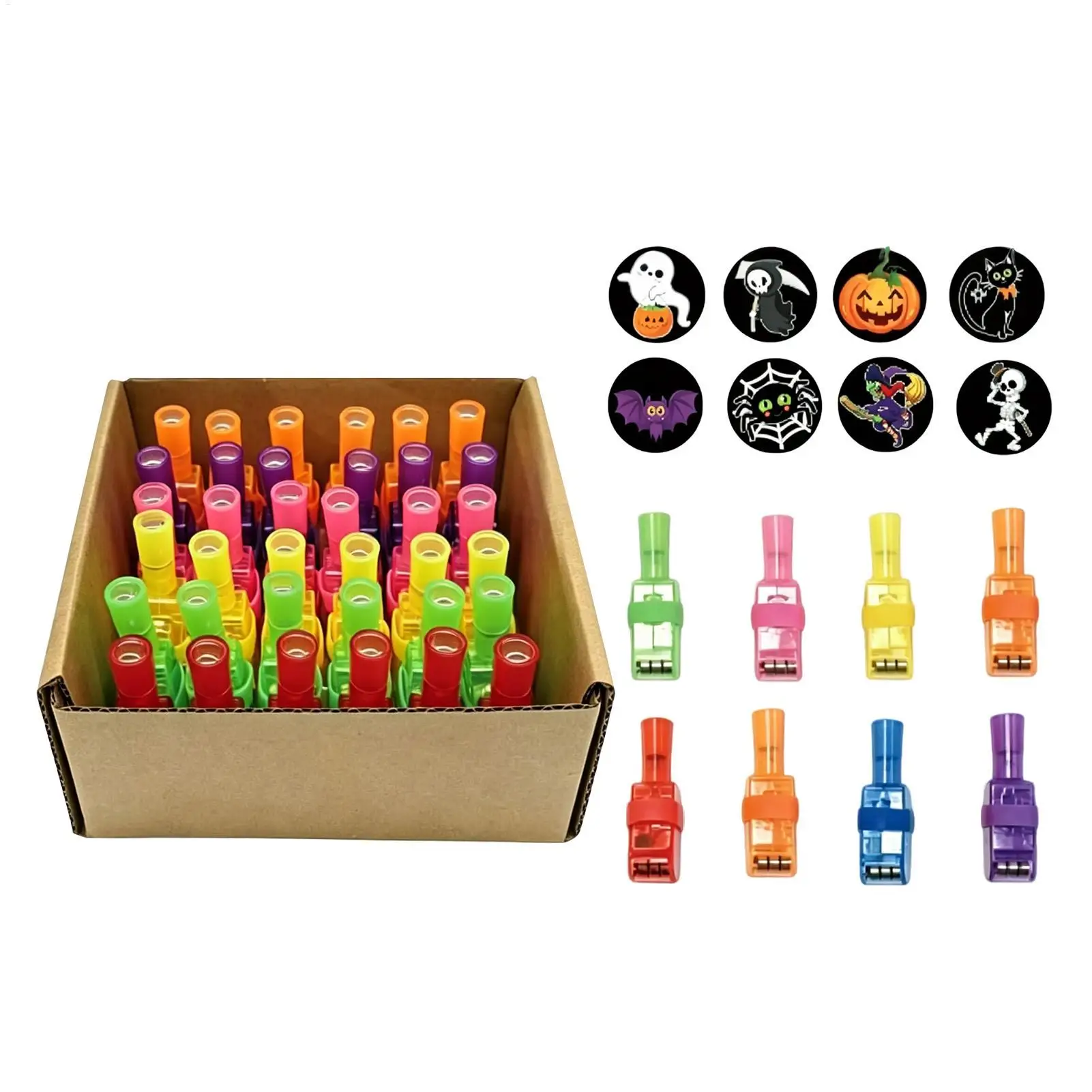 36PCS Halloween LED Light Up Finger Lights Projection Glow Finger Rings Glowimg in The Dark Trick-or-Treat Party Decor