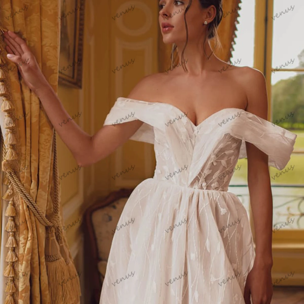 Vestidos De Novia encantadores, Vestidos De Novia De encaje De línea, batas con hombros descubiertos, Vestidos bonitos sexis con abertura larga, Vestidos De Novia personalizados 2026