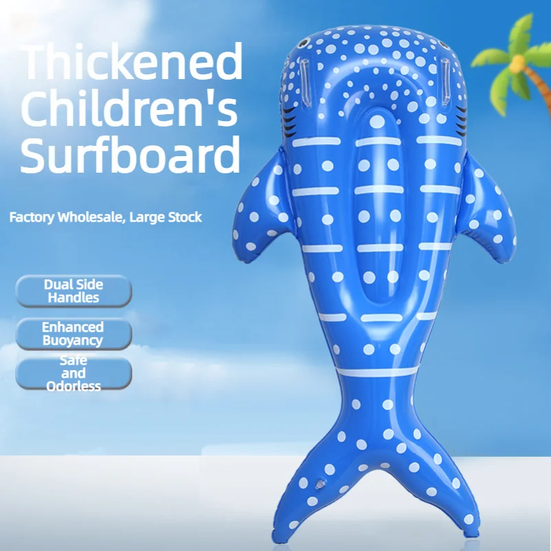 Summer Hot Sale Children Inflatable Whale Surfboard Blue Whale Floating Row Paddle Water Mount Learning Swimming Skateboard