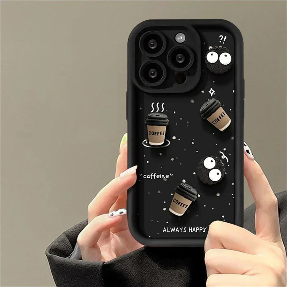 Etui na telefon Cute Fun 3D Ball Coffee do Xiaomi Poco X7 X6 F5 X3 M6 Pro Mi 14 14T 13 13T 12 12T Pro 11 Lite Shockproof Soft Cover — zdjęcie produktu 3