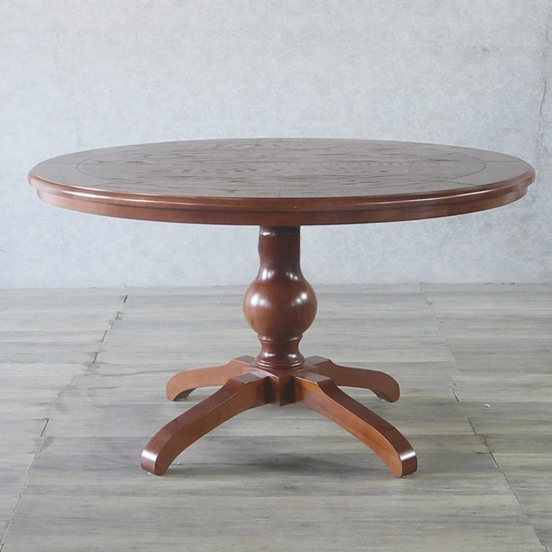 

American Furniture Dining Table Walnut Home Living Room Solid Wood round Table Dining Table