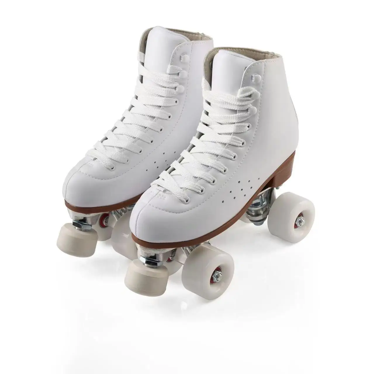 Patins à roulettes professionnels pour débutant, double rangée, cuir PU, respirant, tenue confortable, 4 roues, baskets Quad