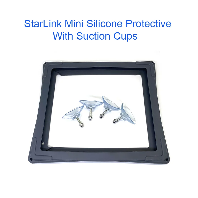 For StarLink Mini Silicone Protective With Suction Cups Anti-Bump and Anti-Drop Waterproof Scratch-Resistant Cover