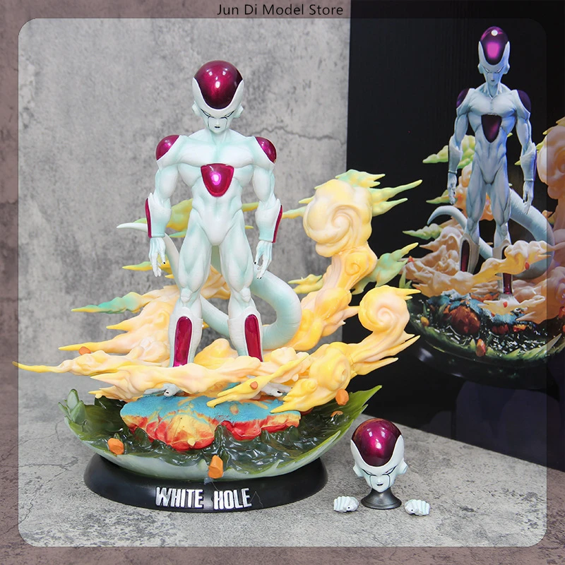 

31cm Dragon Ball Frieza Fourth Form White Hole Anime Figure Model Statue Collection Desktop Decoration Ornament Light Toys Gifts