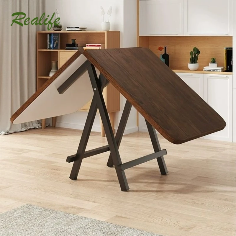 Realife-Table de salle à manger pliante rectangulaire, table domestique simple, tables et chaises portables, stands extérieurs