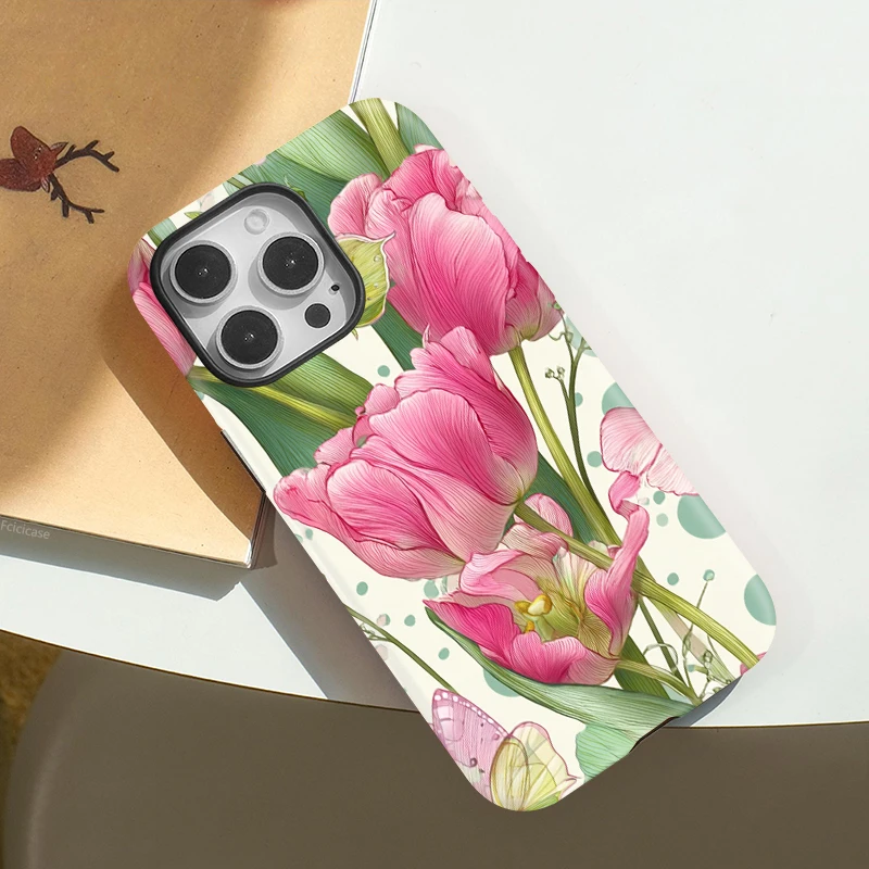 Fcicicase Case For iPhone 16 15 14 13 11 12 Pro Max 16 Plus Shockproof For Magsafe Two in One Magnetic Double-layer Cover