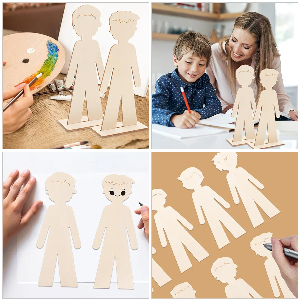 Ensemble d'artisanat de peinture en bois pour garçons, 7 pièces, ornements créatifs préscolaires, bricolage, tranches de bois créatives, matériau naturel sûr