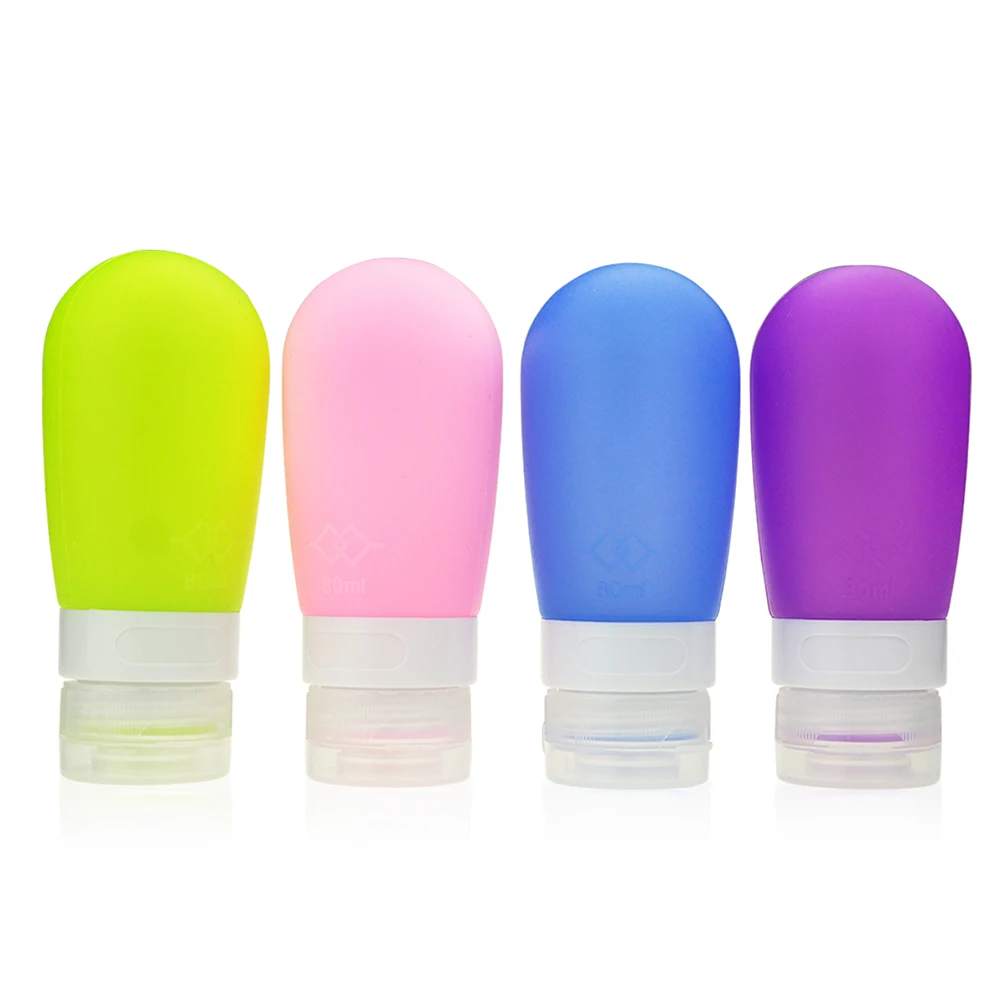 

Silicone Travel Bottles 60ml Empty Containers for Shampoo Shower Gel Portable Reusable Toiletries Bottle Liquid Storage