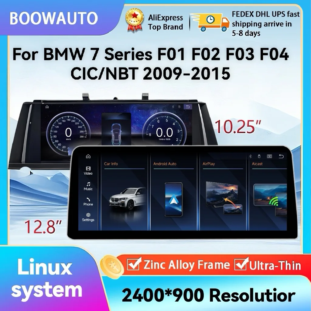 New Linux System 10.25 12.8inch Thin Screen For BMW 7 Series F01 F02 F03 F04 Wireless CarPlay Android Auto Car Video BT Players