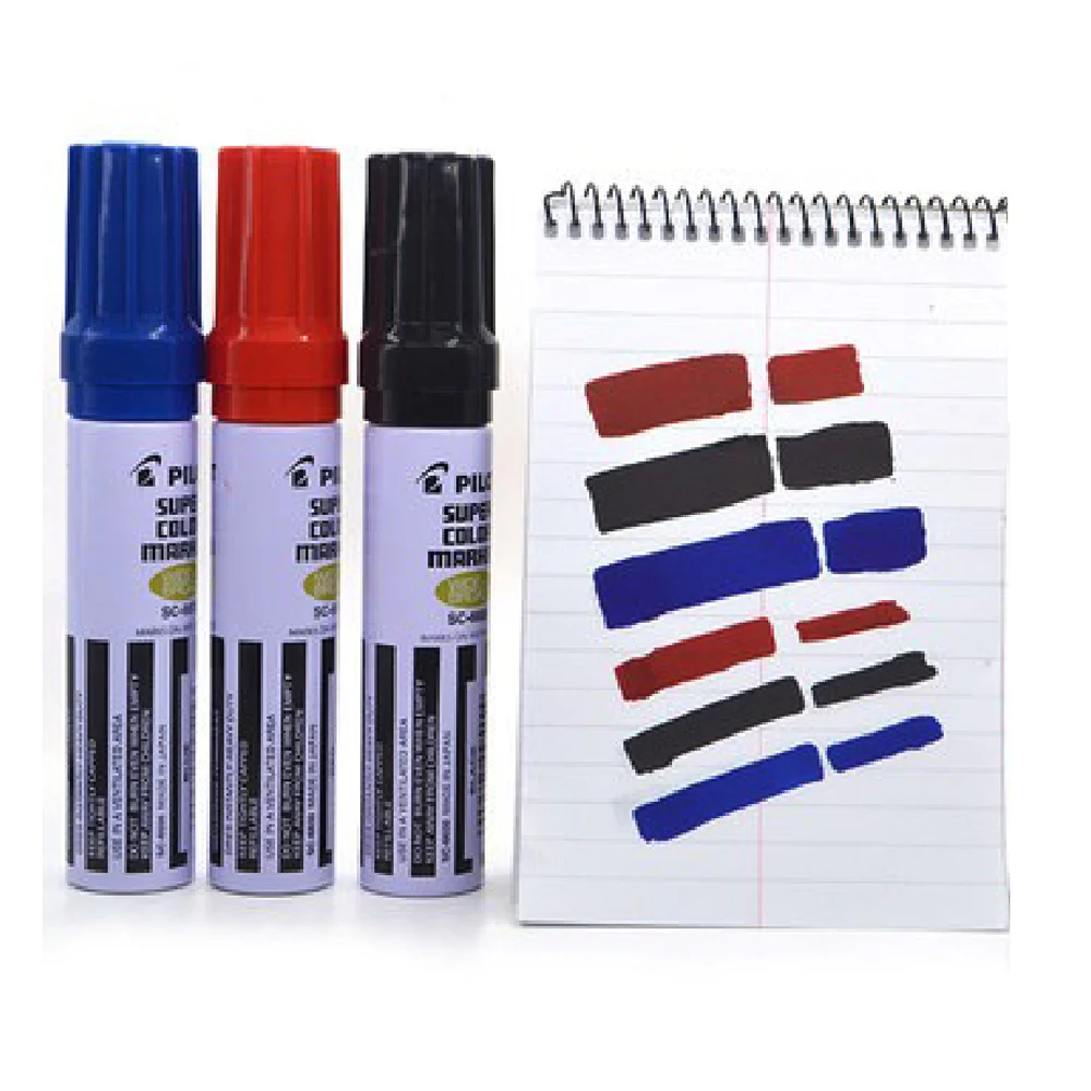 Japan PILOT SC-6600 Super Color Permanent Marker Refillable Jumbo Chisel Tip Oil Based Ink Waterproof Large Capacity Marking Pen