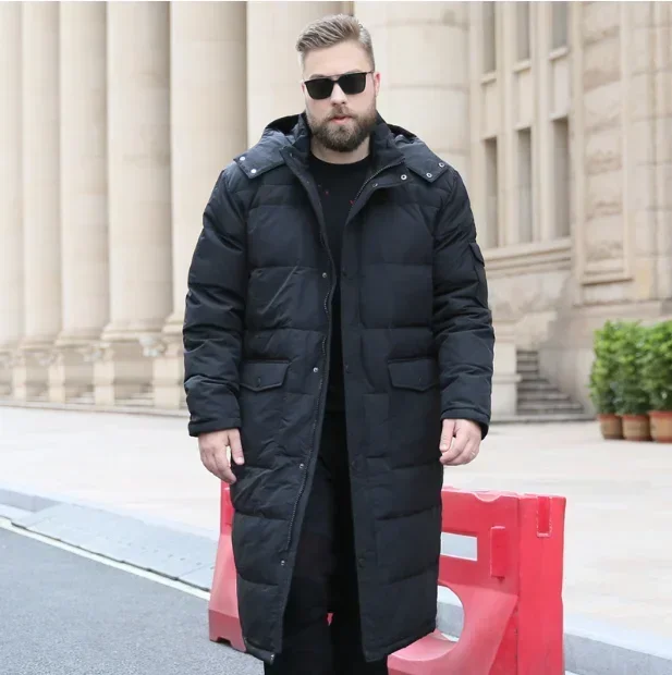 Winter new large size men's down jacket stand collar lengthened over the knee warm coat winter down jacket size 10XL