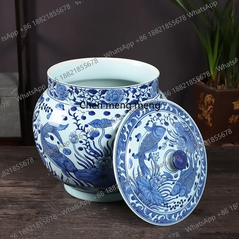 HR Ceramic storage tank household decoration placement sealing cylinder rice noodle tank tea cake