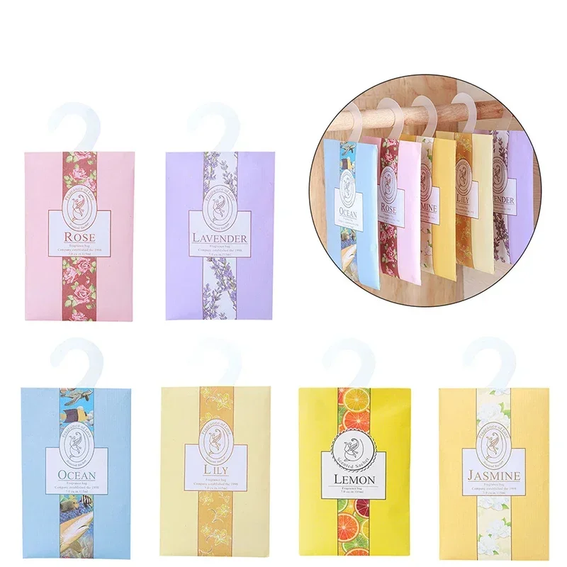 6Pcs Air Freshener Hanging Aroma Bag Natural Smell Incense Sachet Cupboard Bags Paper Pocket For Wardrobe Closet Fragrant