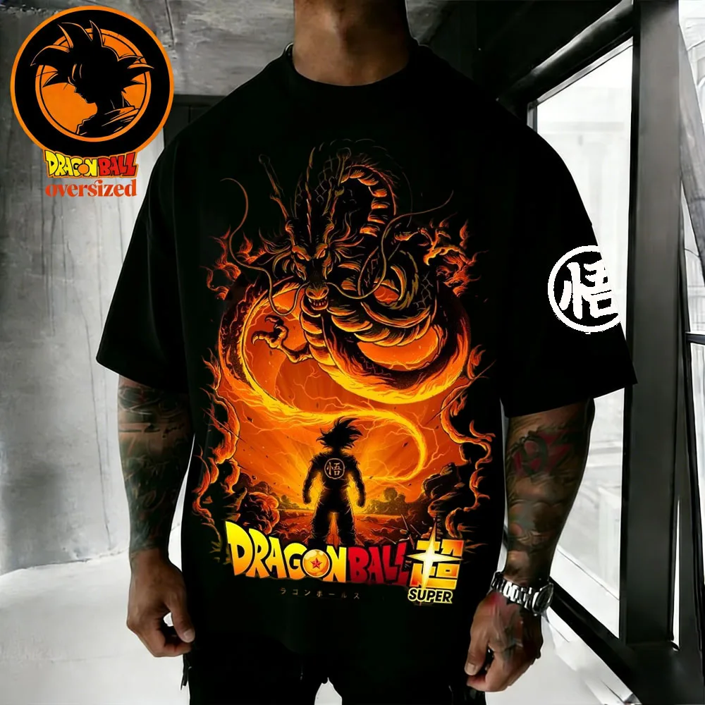 2026 Summer Dragon Ball Son Goku Retro High-quality Cotton Men's Oversized T-shirt Family Unisex Children's Casual Short Sleeves