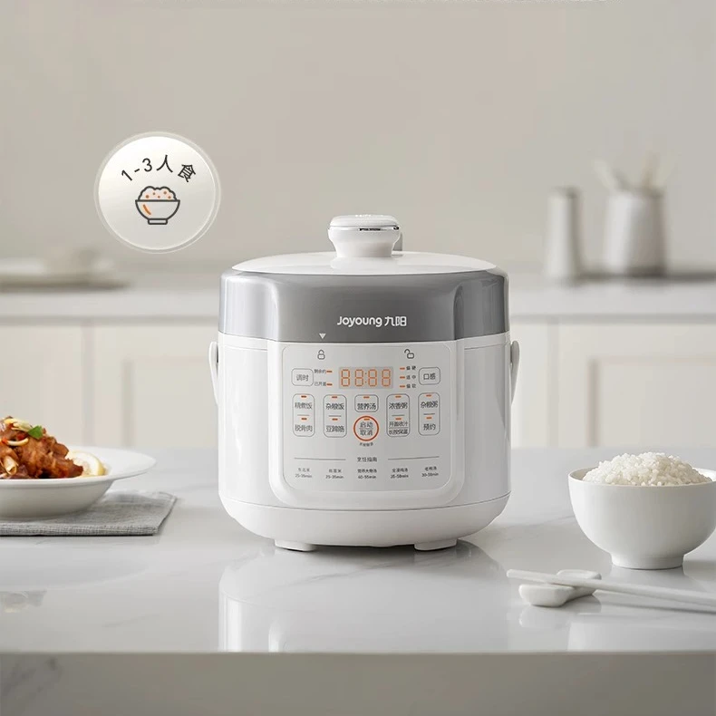ماكينة طهي صغيرة متعددة الوظائف سعة 2 لتر، دور مزدوج كطباخ ضغط كهربائي وطباخ أرز