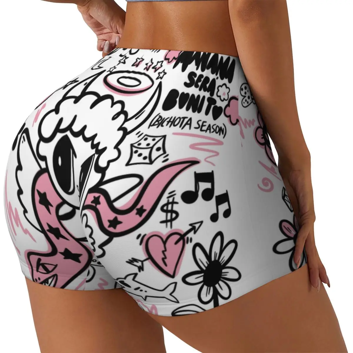 Custom Reggae Ainger Karol G Bichota Season Biker Running Workout Shorts Women Gym Athletic Yoga Shorts