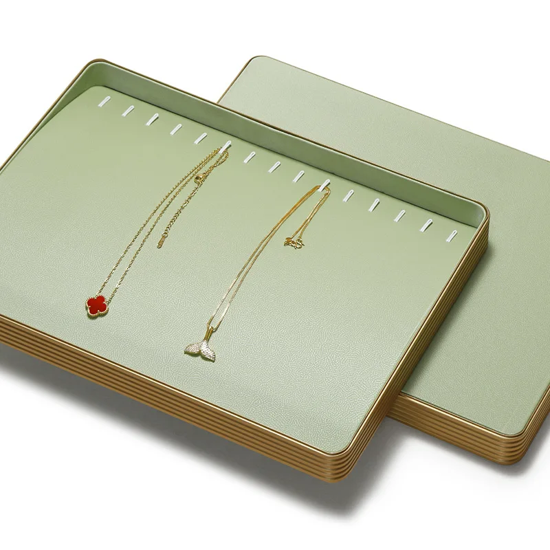 Leather Jewelry Display Tray Storage Viewing Tray for Pendants Bracelets Rings Necklaces - Organized Jewelry Showcase Organizer