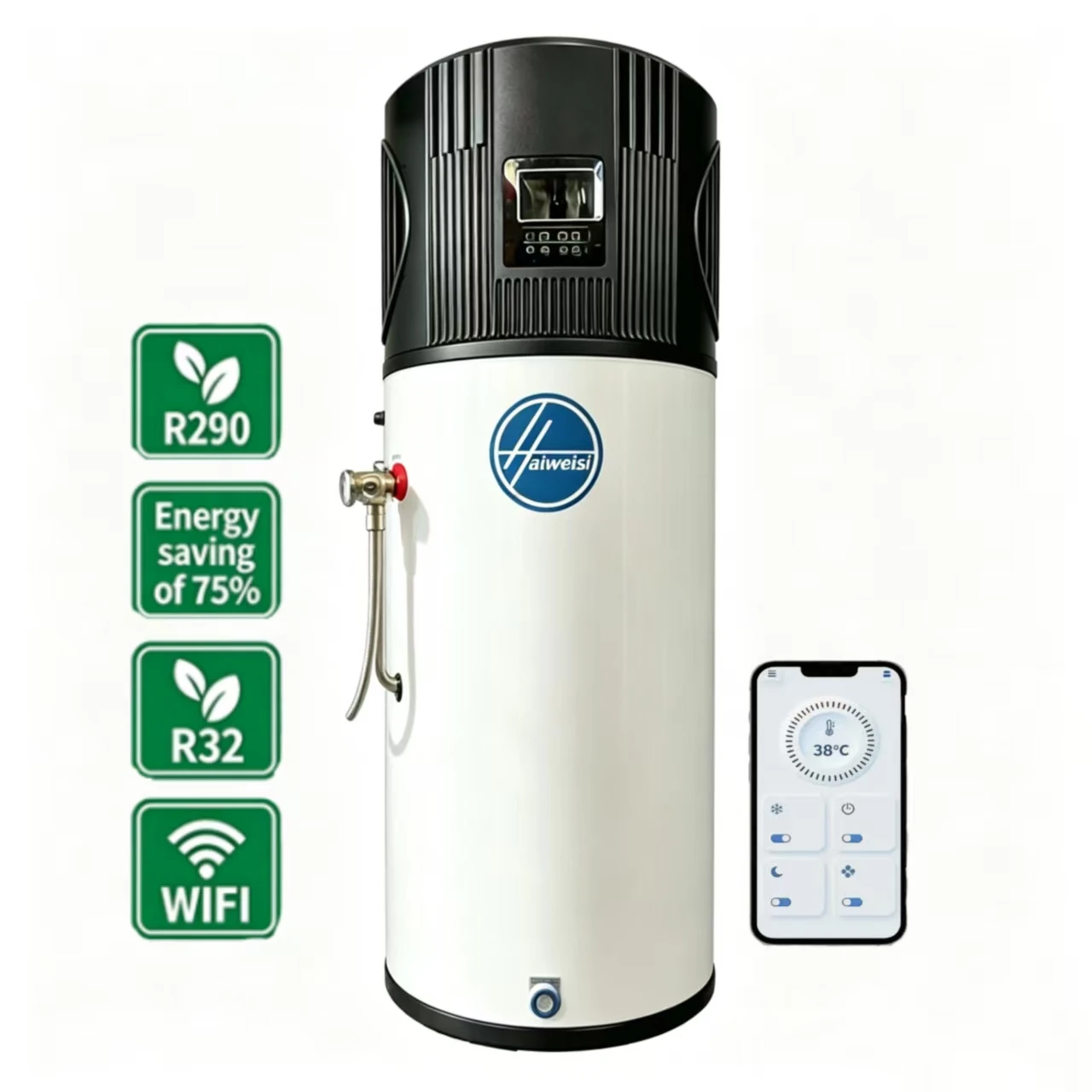 R290 300L Electric Outdoor High Efficiency App-Controlled Intelligent Temperature Control Metal Air Source Heat Pump For Hotel