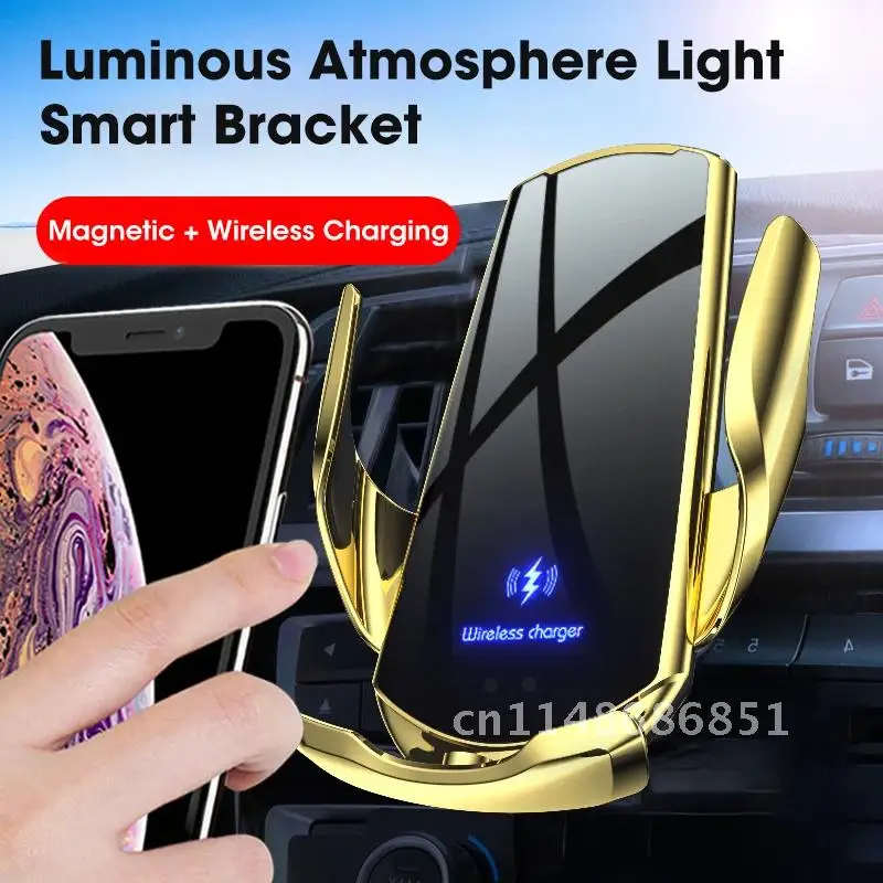 

Phone Holder for Car Wireless Charger Induction Chargers for iPhone Samsung Huawei Xiaomi Fast Charging Mount Automatic Sensor