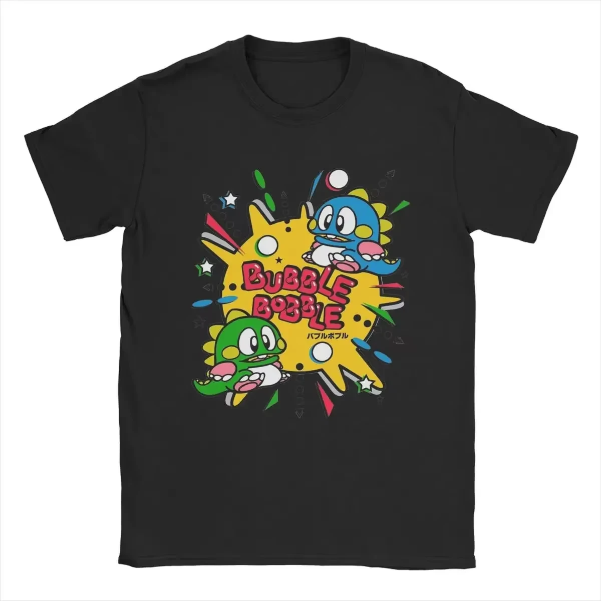 Camiseta roxa Bubble Bobble Game, camiseta de algodão para homens e mulheres, gola redonda, manga curta, camisetas para presente de aniversário, roupa