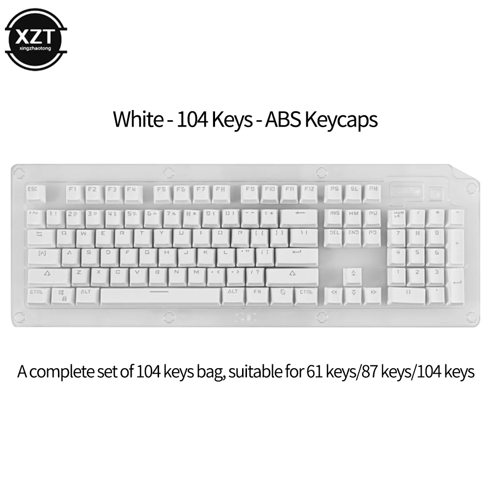 New 108 Keys 61/87/104/ISO/ANSI Layout OEM Injection ABS Double Shot Keycaps Keyboarde Colorful Transparent Universal Keyboard