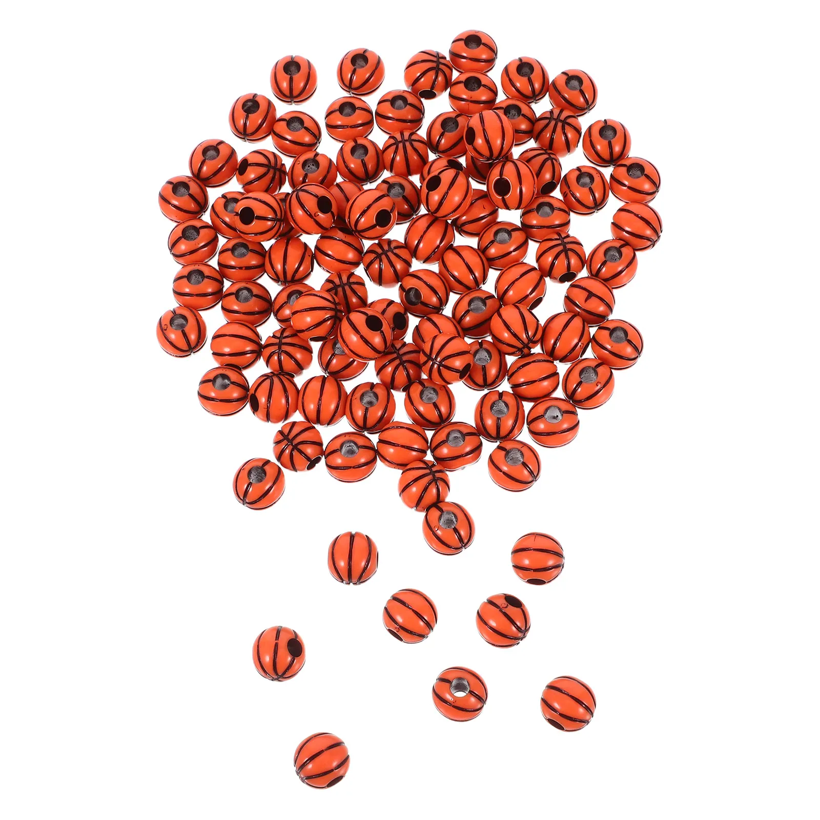 

100Pcs Acrylic Basketball Beads for DIY Bracelets Jewelry Making Hand Eye Coordination Children Learning Craft Party Favor Decor