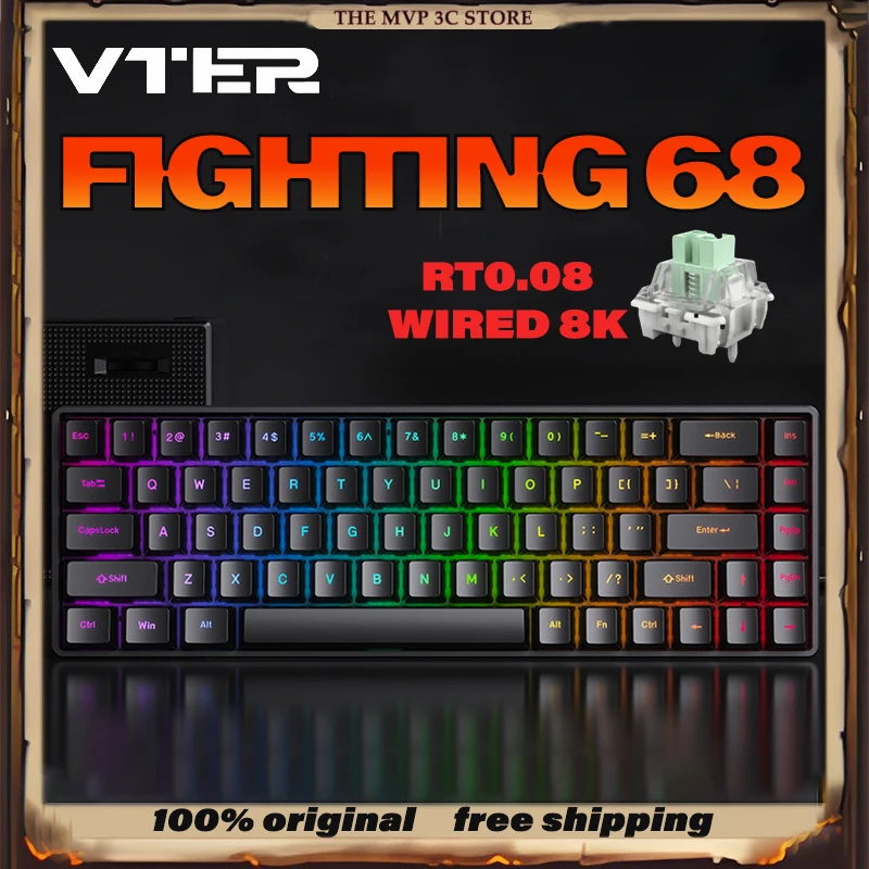 

NEW FEKER VTER Fighting68 Keyboard E-Sport Magnetic Switch Mechanica Gaming Keyboard SOCD 0.08mm RT 8K Polling Rate Snap Tap DKS