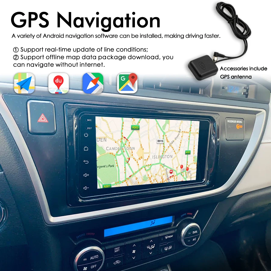 Android 14 IPS Screen For TOYOTA AURIS 2013 2014 CAR RADIO GPS 8GB RAM 128GB FLASH 8 Octa Core STEREO+DVR/WIFI+DSP+DAB+CARPLAY