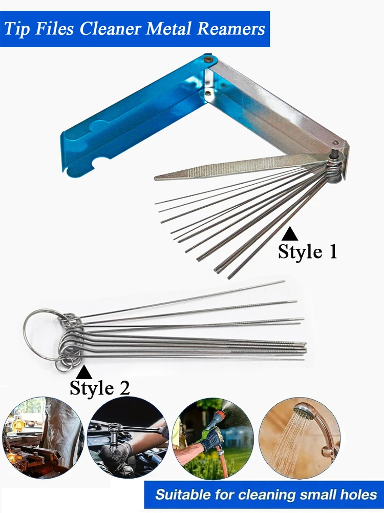 13/10Pcs Düsenreiniger Gas Schweißen Löten Schneidbrenner Spitzenreiniger 0,6mm-1,3mm Gitarre Mutter Nadelfeilen Düsen Jet – Detail 1