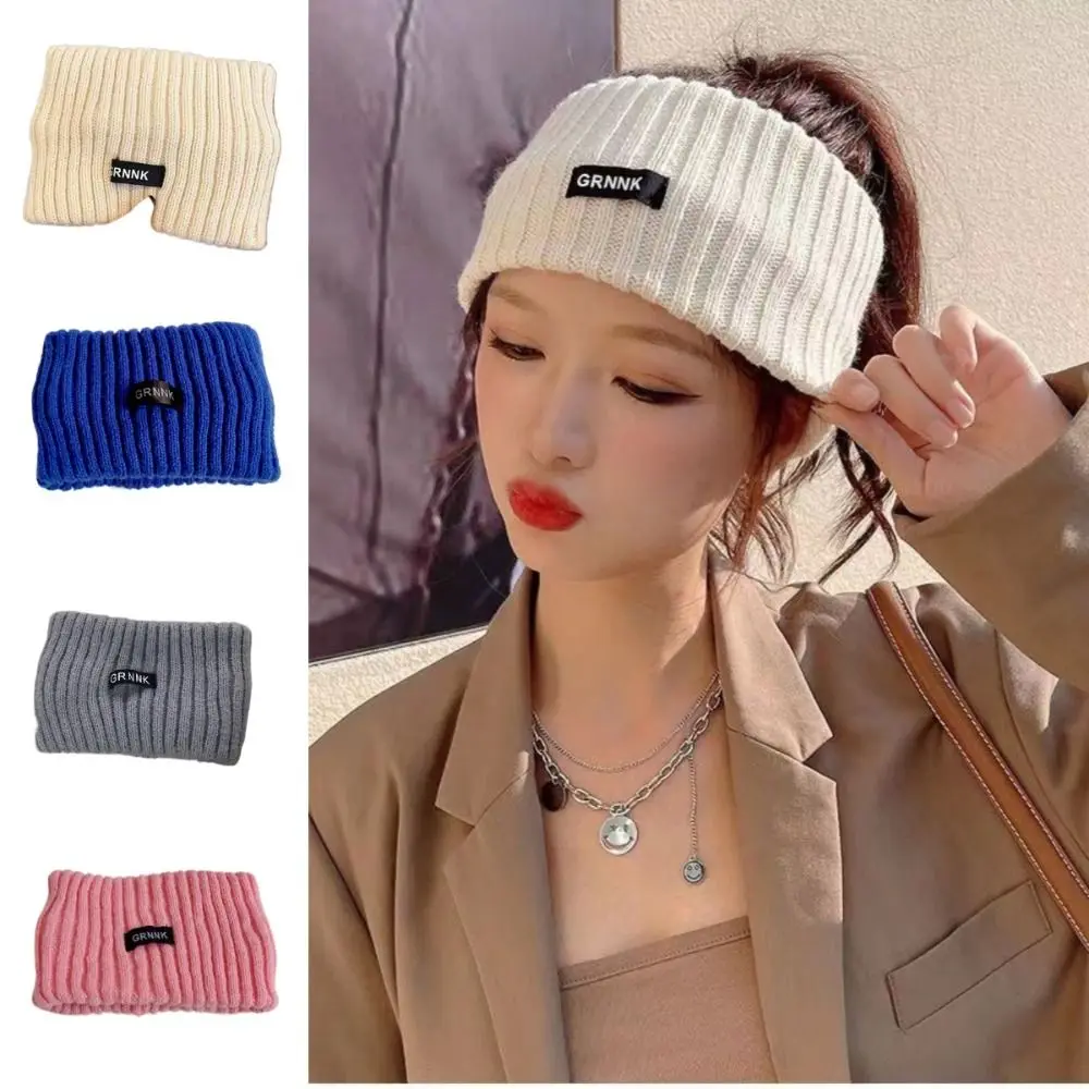 

New Multicolor Knitted Hat Elastic Wide Headbands Hair Accessories Solid Color Hair Bands Women Girl