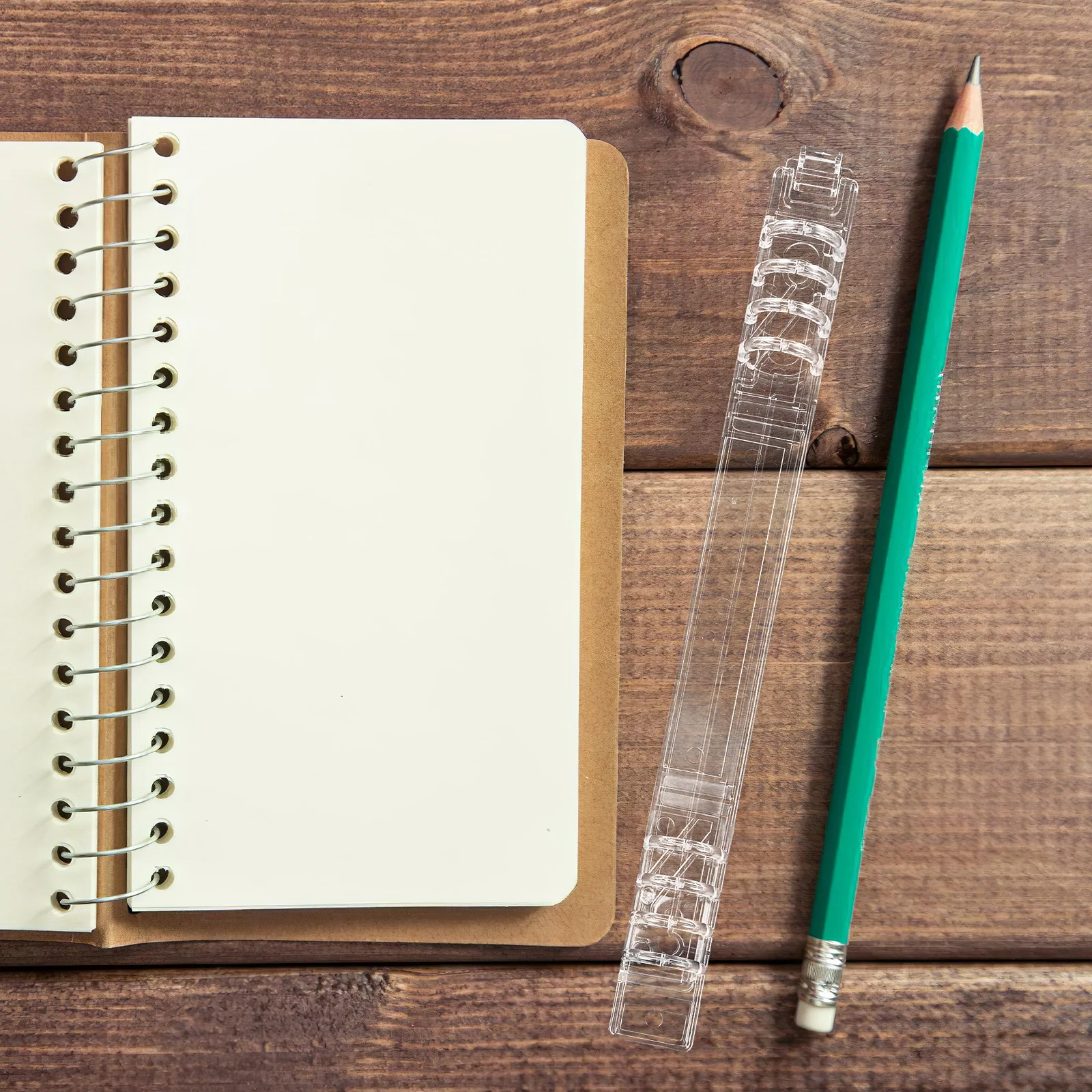 10 Uds. Anillos de plástico para carpetas, 8 agujeros, 100 hojas de capacidad, bobinas de encuadernación en espiral transparente para tamaño carta A5, anillos de papel para libros de oficina sueltos