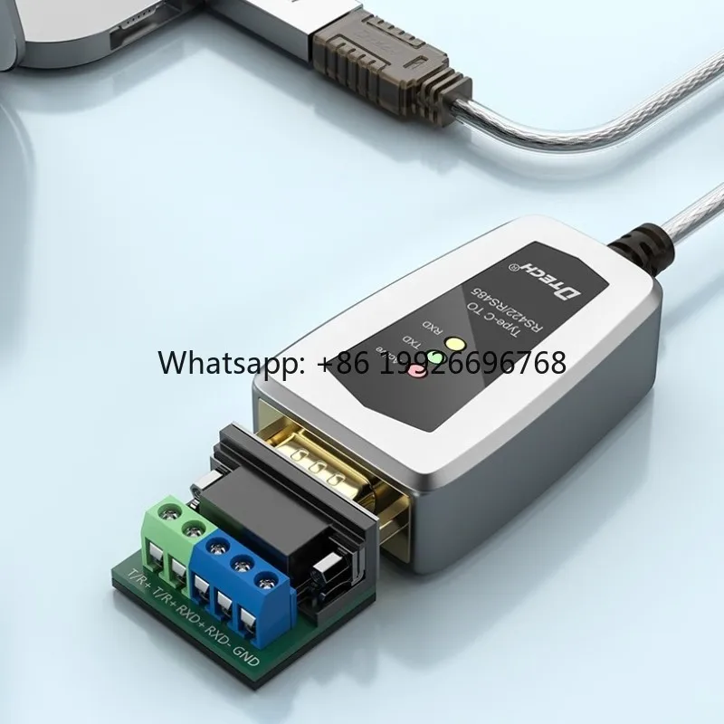 DTECH 2m USB Type-c to RS485 RS422 Serial Converter Cable With Indicator Lights