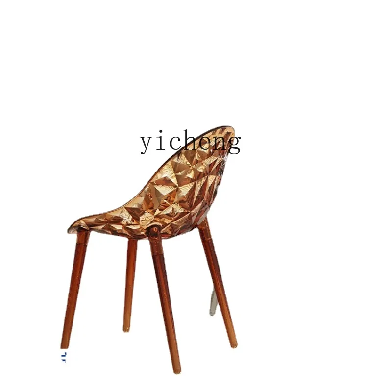 Tqh Acrylic Transparent Dining Table and Chair Simple Household High-Grade Casual Backrest Chair