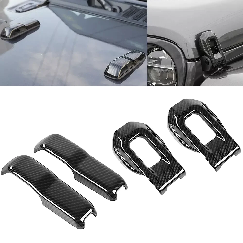 Pestillos de bloqueo de bisagra de capó delantero, embellecedor de cubierta para Jeep Wrangler JL 2018-2022 Gladiator JT 2020-2024, deportes Rubicon Sahara