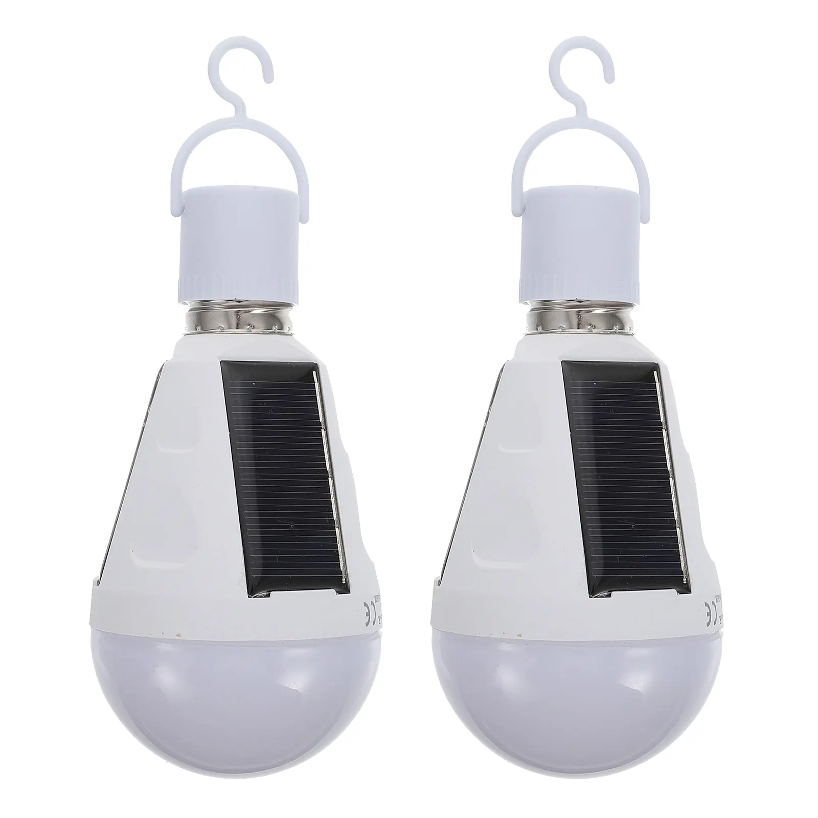 

2Pcs Emergency Solar Lamp Lamp Hook for Camping Blackout E27Base White LED Lights Yard Garden Portable Powered