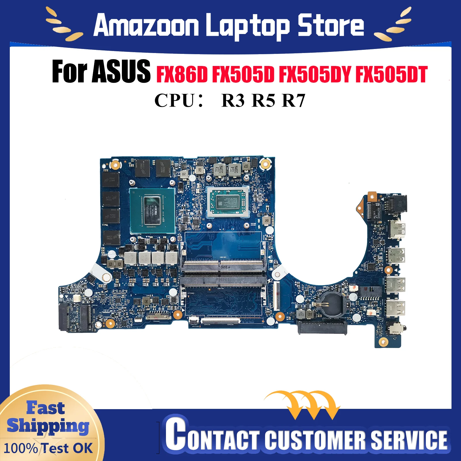 

FX505DU Материнская плата для ноутбука ASUS TUF Gaming FX505GV FX505GU FX505GM FX86FE FX505 FX86FD Материнская плата для ноутбука с процессором R3 R5 R7
