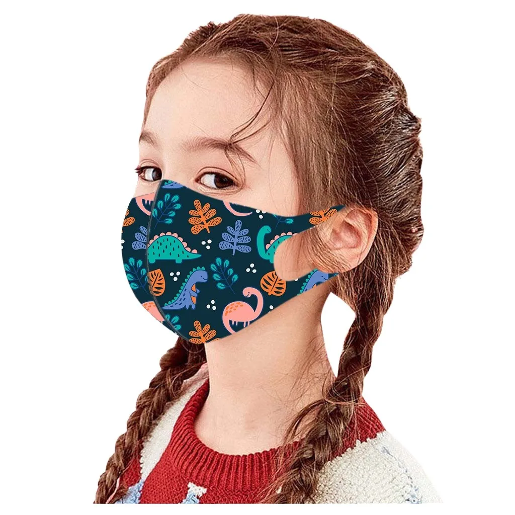 1pc Children'S Windproof Reusable Cotton Printed Protective Mask Essential Comfortable Mask For Long-Distance Travel маска