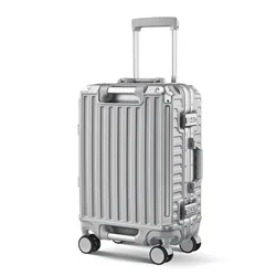 Nuevo marco de aluminio, equipaje de doble asa, rueda universal, bolsa de embarque, cubierta de carrito, Maleta de viaje con cerradura de combinación