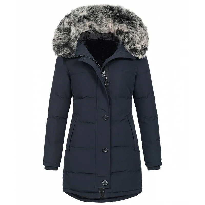 Mid-Length oversize Women's Hooded Padded Coat Zip Up Thick Warm Winter Daily Commute Trendy Soft Newest Luxe Hot Chic Fad Coats