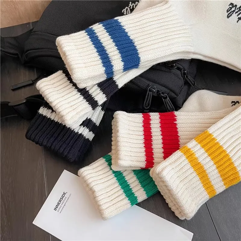 6 أزواج من الجوارب الرجالية الدافئة المتوسطة للخريف والشتاء، جوارب قطنية بسيطة ومريحة ومتعددة الاستخدامات