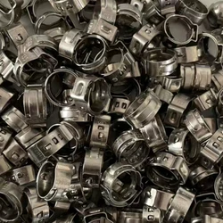 50Pcs/Lot 304 Stainless Steel 5.3mm-31.6mm Single Ear Hose Clamps Mini Clips One Ear Stepless Pipe Clamp Single Hose Clips