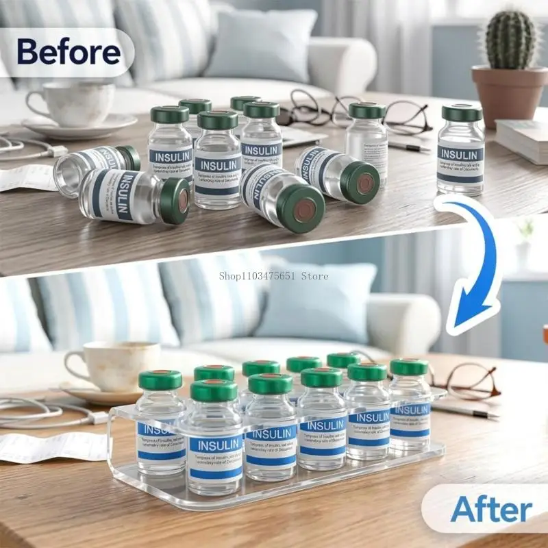  Clear Acrylic Diabetes Medication Organizers 10 Bottles Capacity