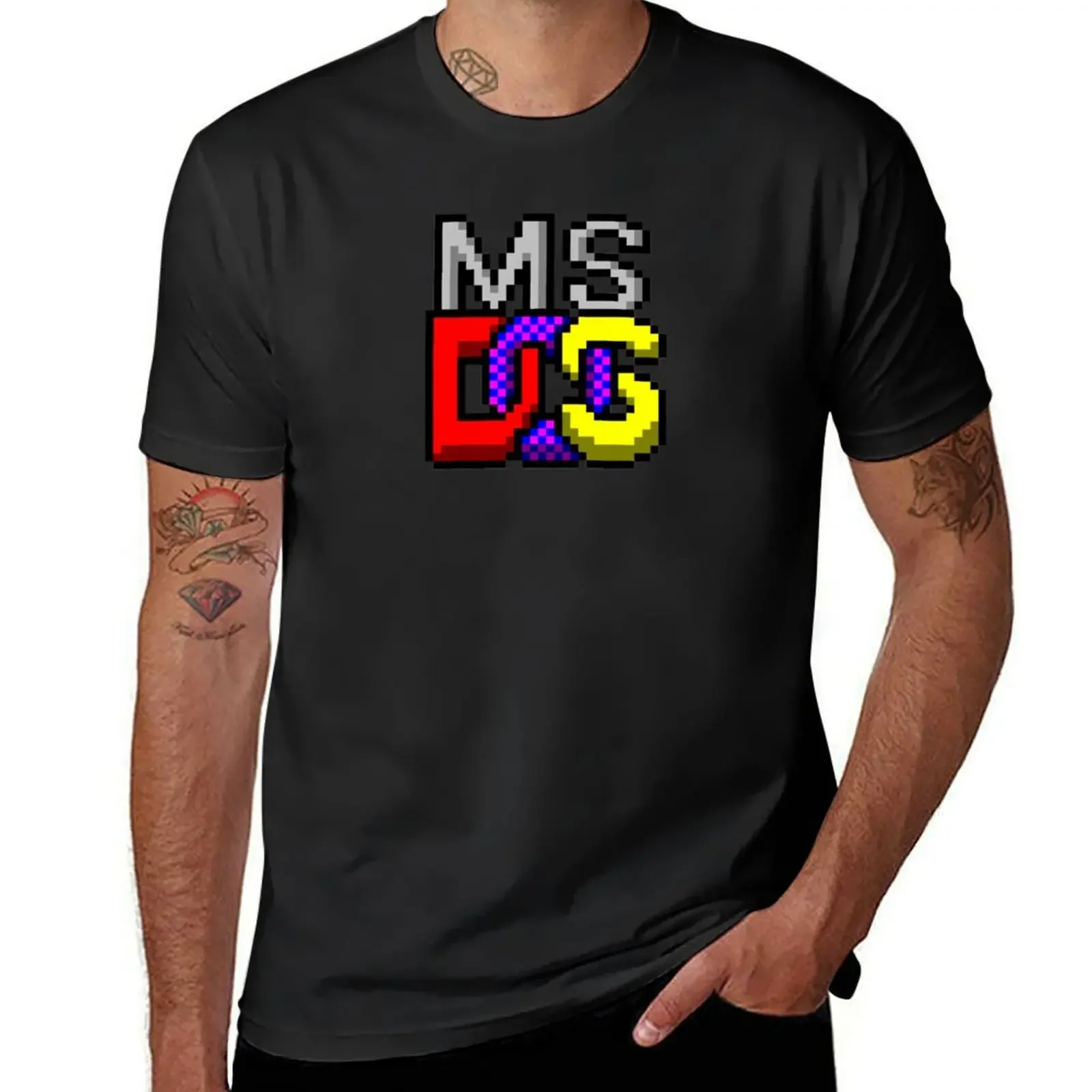

MS-DOS Icon Retro Pixel Computer Symbol T-Shirt basketball graphic tees plus size clothes blue lock t shirts for men graphic