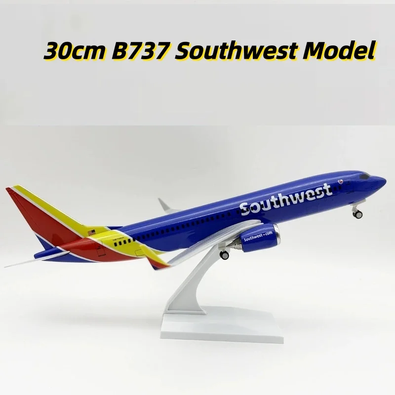 

30 см Юго-Запад 737 Модель Самолета Игрушка Масштаб 1/130 Смола Коллекционный Самолет Детские Игрушки для Мальчиков Для Коллекции или Рождественский Подарок