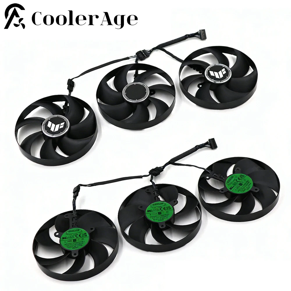 For ASUS TUF RTX 5080 5090 5090D Video Card Fan T129215BU CF1015U12D FD10015H12D Graphics Card Replacement Shell