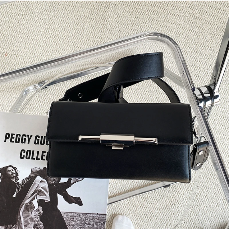 Luxury Designer Box Shoulder Bag Pu Leather Women Metal Buckle Crossbody Filp Bag Trendy Mobile Phone Small Square Bag