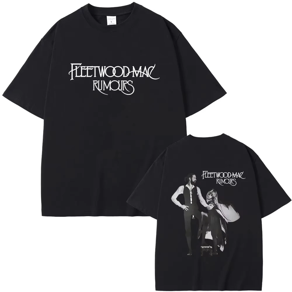 Fleetwood Mac Rumours Album T-Shirt Vintage Washed Oversized Streetwear Herren Damen Sommer Baumwolle Kurzarm Rock Grafik-T-Shirt