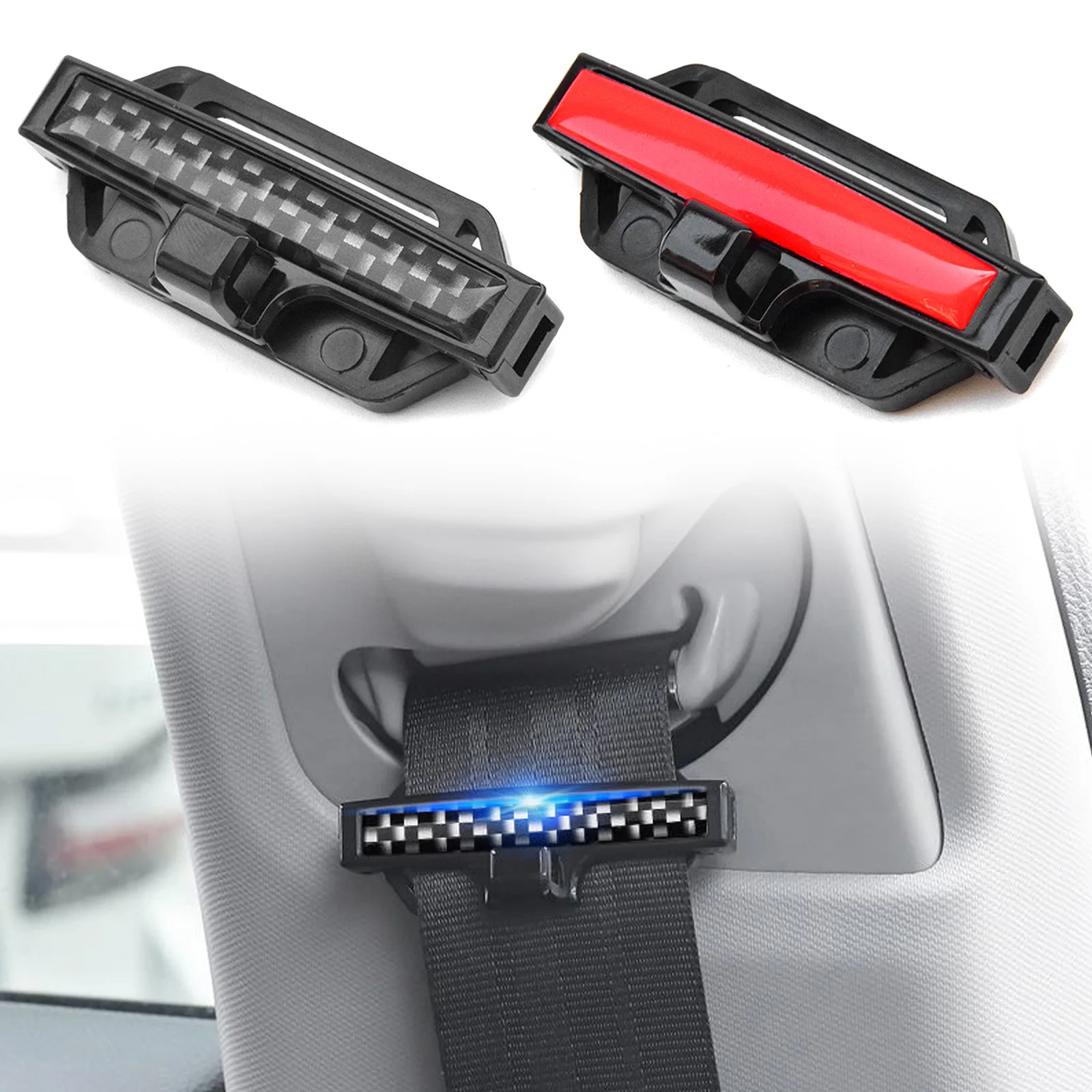 

2PC Safety Belt Protection Clip Seat Belt Clamp Buckle Adjustment Lock Fastener for Vehicle Seatbelt Stopper Car Accessories