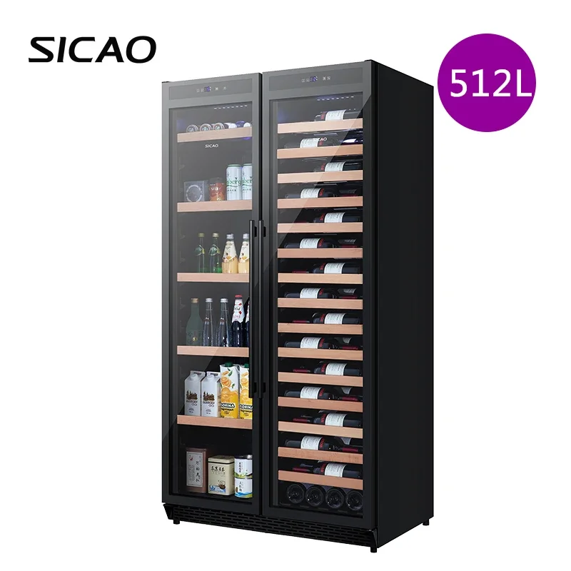 Custom 200 Bottles Dual Zone Compressor Wine Cooler Commercial Beer And Wine Large Wine Fridge