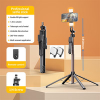 FGCLSY 2025 new Portable Bluetooth Selfie Stick Retractable Multifunctional Tripod With Selfie light Wireless Remote Shutter